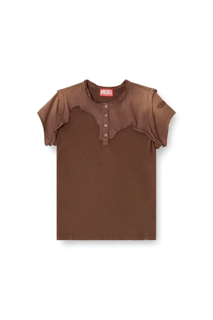 t-unrawy Tricou Henley cu efect peel-off