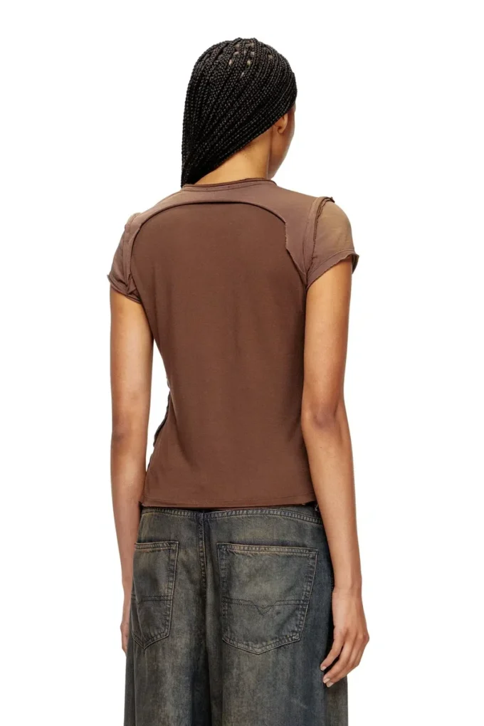 t-unrawy Tricou Henley cu efect peel-off