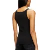 t-wife-od Tricou fără mâneci slim fit cu logo Oval D decupat cu laser