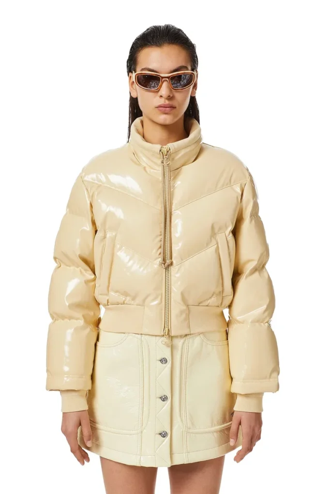 w-crema Jachetă bomber matlasată din vinil w-crema Jachetă bomber matlasată din vinil