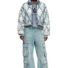 w-histel Jacheta matlasată din denim devoré matlasat în model argyle w-histel Jacheta matlasată din denim devoré matlasat în model argyle