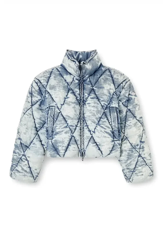 w-histel Jacheta matlasată din denim devoré matlasat în model argyle w-histel Jacheta matlasată din denim devoré matlasat în model argyle