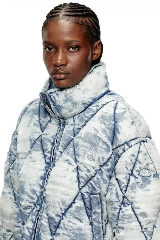 w-histel Jacheta matlasată din denim devoré matlasat în model argyle w-histel Jacheta matlasată din denim devoré matlasat în model argyle