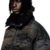 w-johns Jachetă matlasată din denim camuflat cu efect murdar w-johns Jachetă matlasată din denim camuflat cu efect murdar