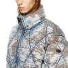 w-kons Jachetă căptușită din denim devoré matlasat în model argyle w-kons Jachetă căptușită din denim devoré matlasat în model argyle