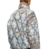 w-kons Jachetă căptușită din denim devoré matlasat în model argyle w-kons Jachetă căptușită din denim devoré matlasat în model argyle