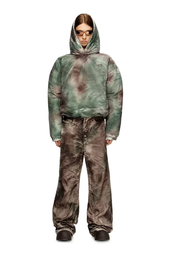 w-thug-jkt-puffy Jachetă cu glugă Puffy din nailon camuflat