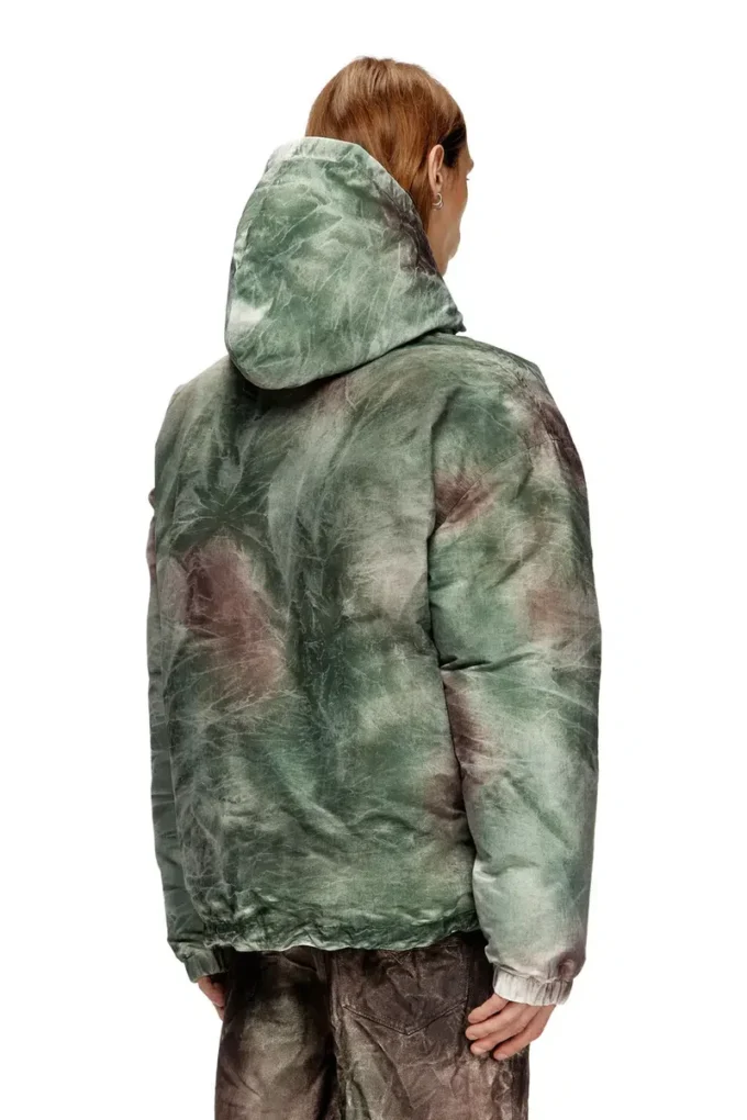 w-thug-jkt-puffy Jachetă cu glugă Puffy din nailon camuflat