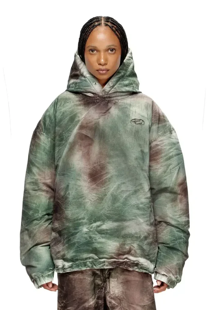 w-thug-jkt-puffy Jachetă cu glugă Puffy din nailon camuflat