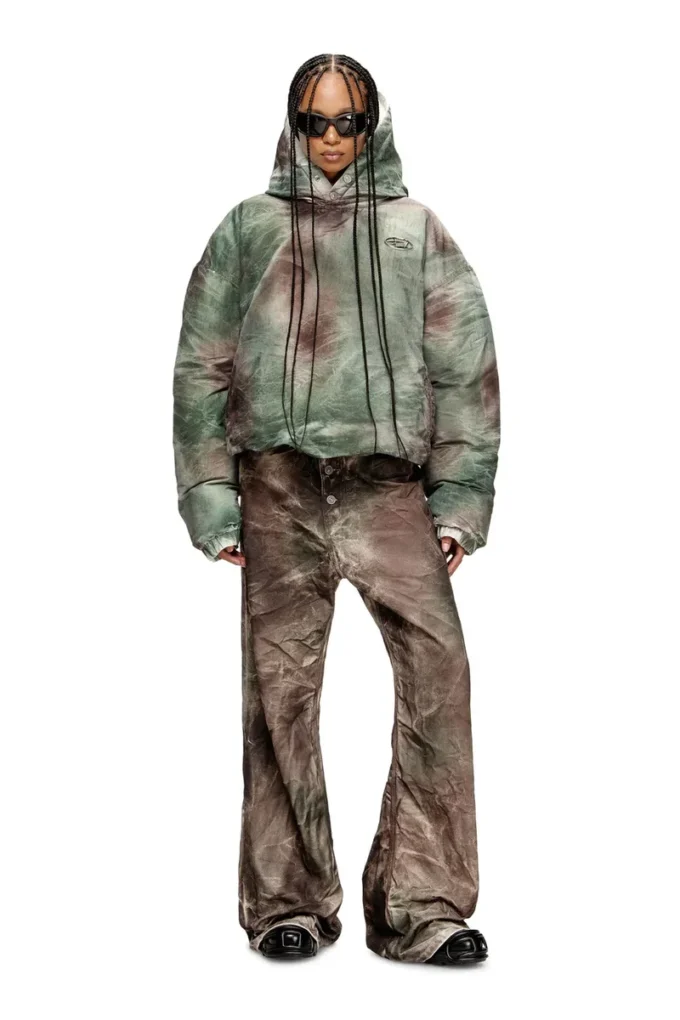 w-thug-jkt-puffy Jachetă cu glugă Puffy din nailon camuflat